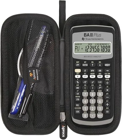 Aproca Hard Carry Case for Texas Instruments BA II Plus Financial Calculator